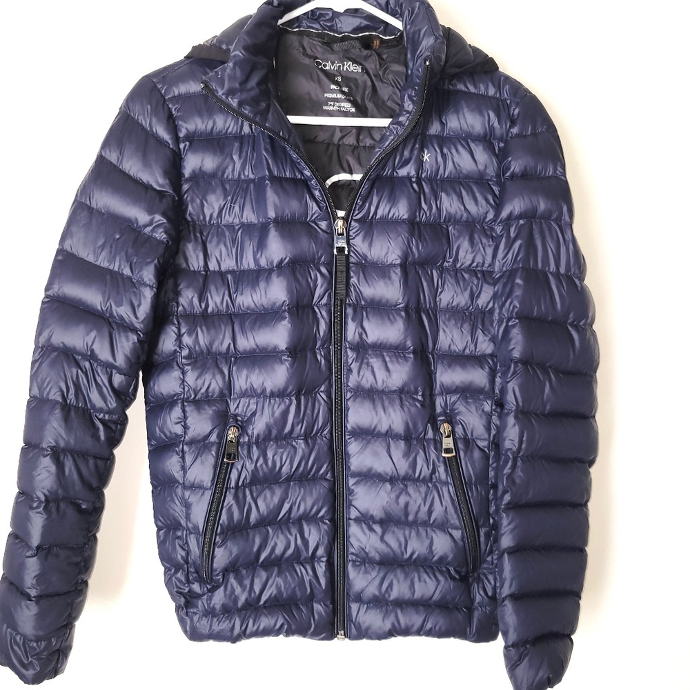 Calvin Klein Packable Premium Down Hooded Puffer Jacket -  XS